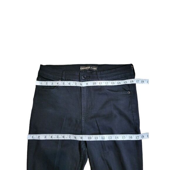 Express Leggings Jeans Women Sz 10 Denim Distressed‎ Black Boho Casual Workwear - Picture 3 of 6